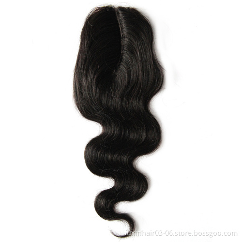 L-Part Lace Top Closure Brazilian Virgin Hair Natural Color 12" 14" Cheap Human Hair L Shape Lace Closures